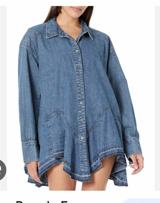 Free People - Denim Button-down Tunic