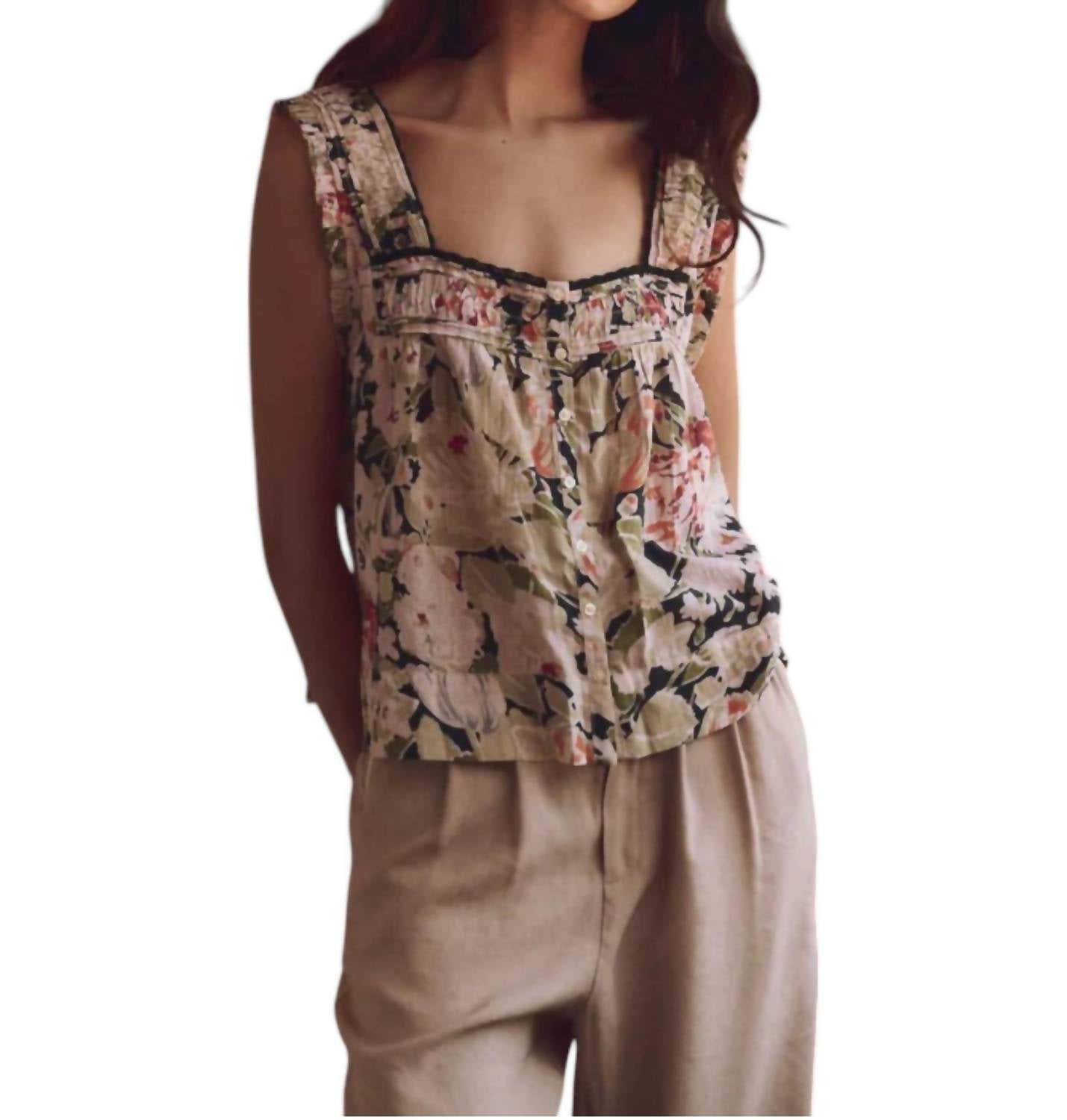 The Great. - Victorian Pleat Tank Top