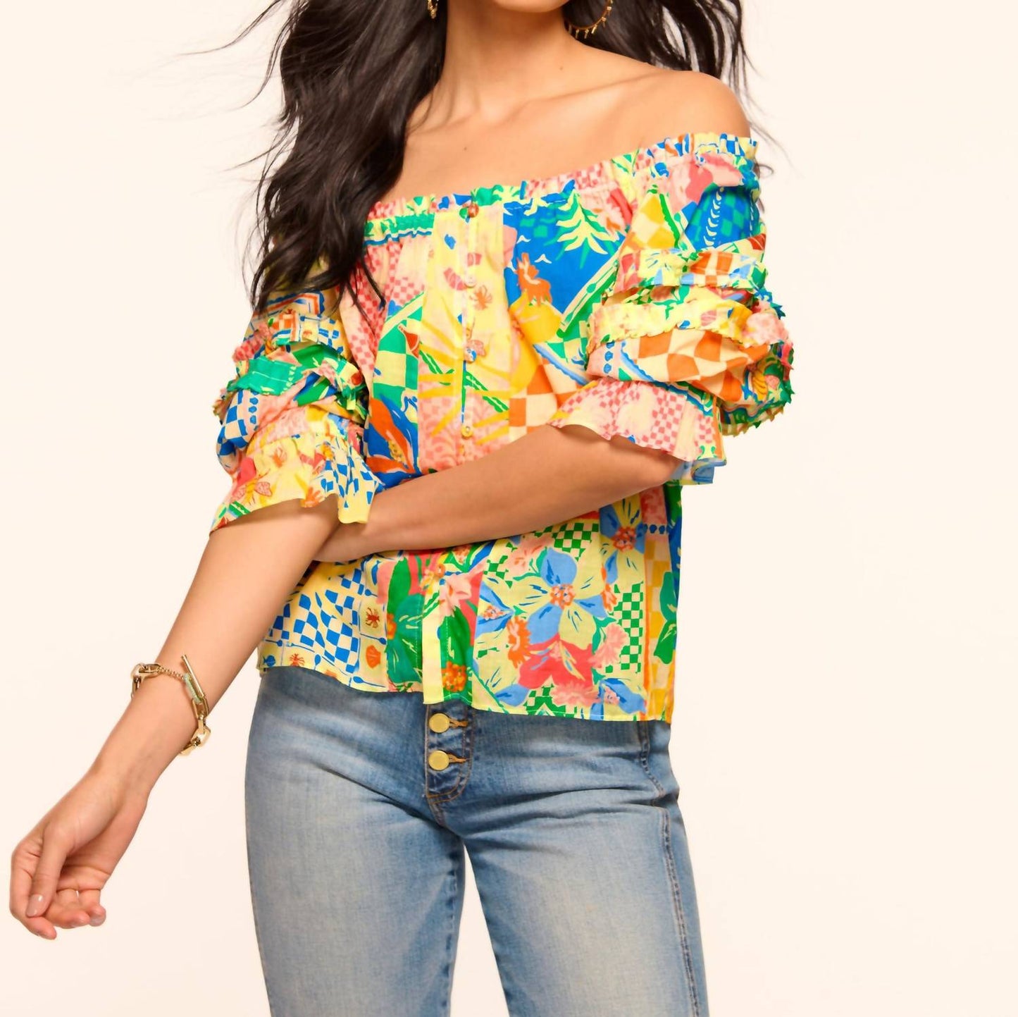 Ramy Brook - Lula Printed Cotton Off-the-shoulder Blouse