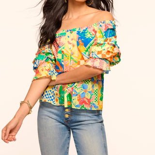 Ramy Brook - Lula Printed Cotton Off-the-shoulder Blouse