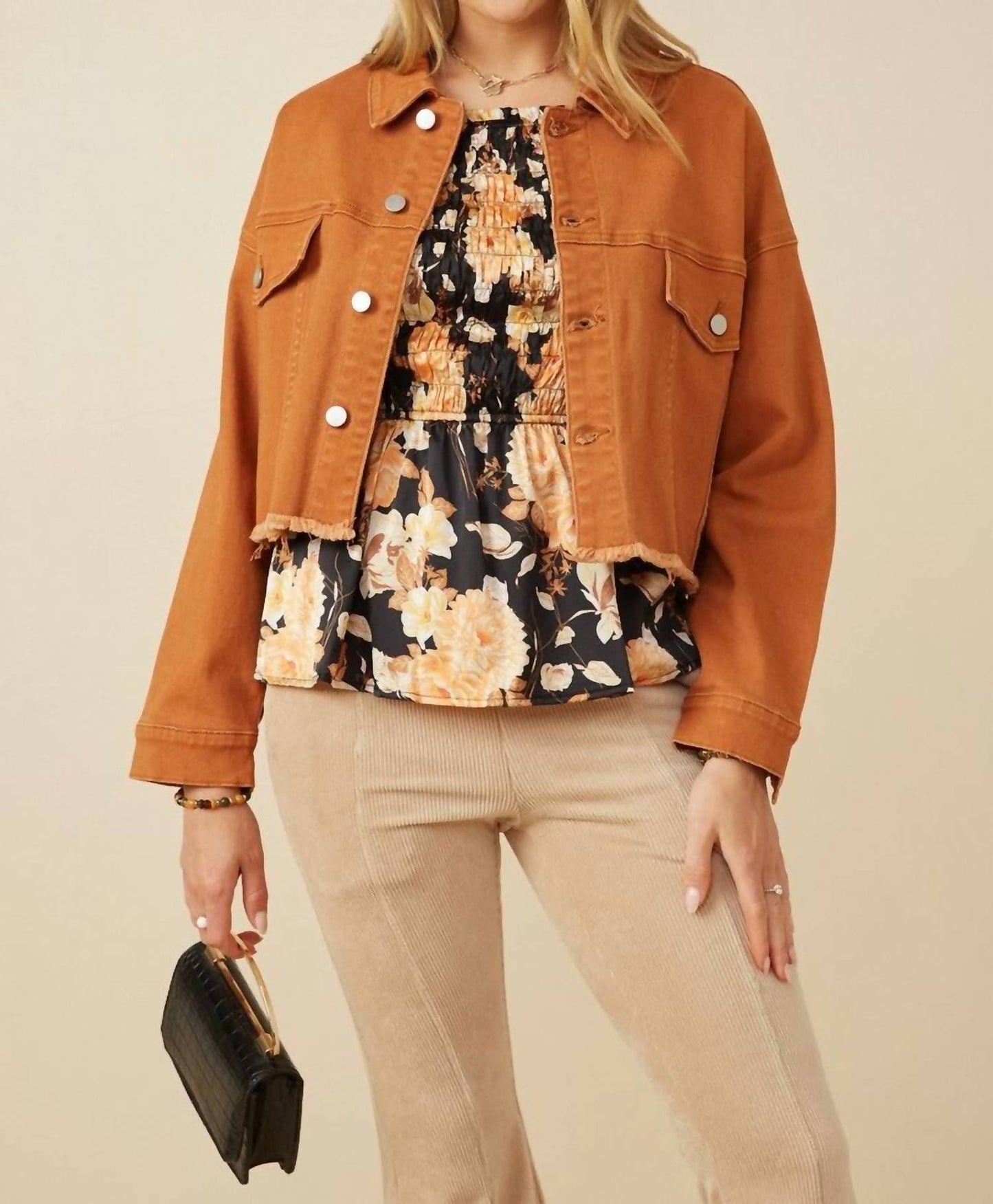 Hayden La - Brushed Stretch Twill Cropped Jacket