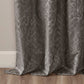 Knitted Jacquard Damask Total Blackout Grommet Curtain Panel