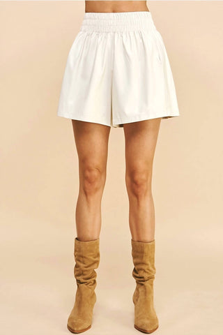 Pinch - Pinch Becky High Waist Pu Leather Shorts