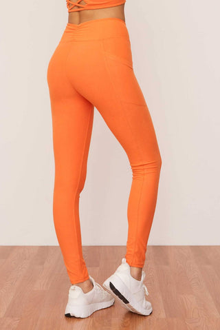 Wolven - Ruched Crossover Pocket Legging