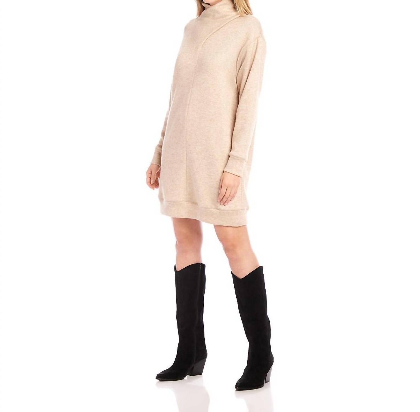 Karen Kane - Faux Wrap Turtleneck Dress
