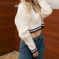 Mable - Lapel Collar Crop Sweater