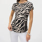 Joseph Ribkoff - Animal Print Keyhole Short Sleeve Top