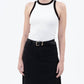 Blu Pepper - Contrast Trim Racerback Knit Tank Top