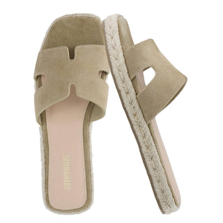 Cushionaire - Women’s Avocado Espadrille Slide Sandal