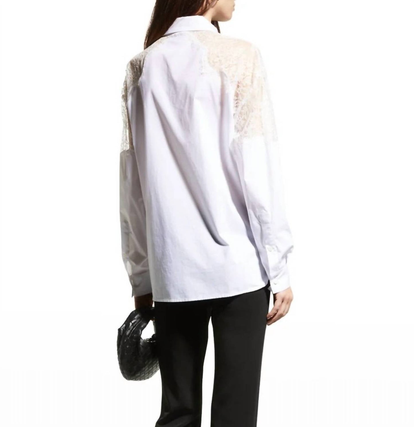 Pinko - Clotilde Lace Detail On Shoulder Cotton Blouse