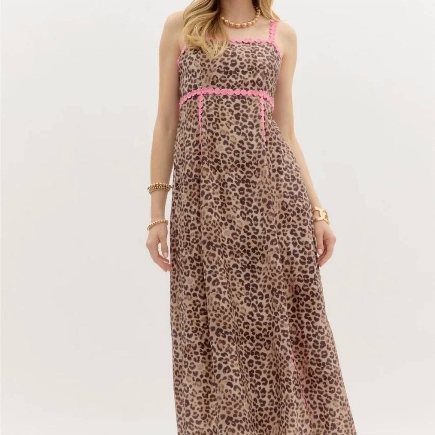 Entro - Leopard Sundress With Ric Rac Trim