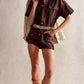 Free People - Marci Button Front Cuffed Shortall Romper