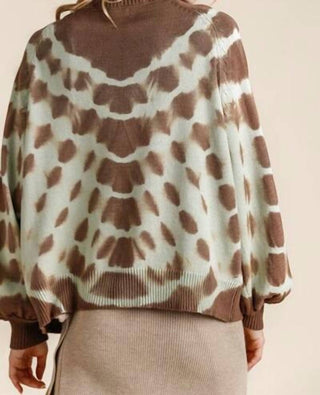 Trendsi - Umgee Full Size Ribbed Hem Tie Dye Round Neck Sweater Plus Size