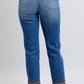 Judy Blue - Plaid Print Cuff Boyfriend Jean