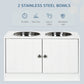 PawHut Large Elevated Dog Bowls with Storage Cabinet