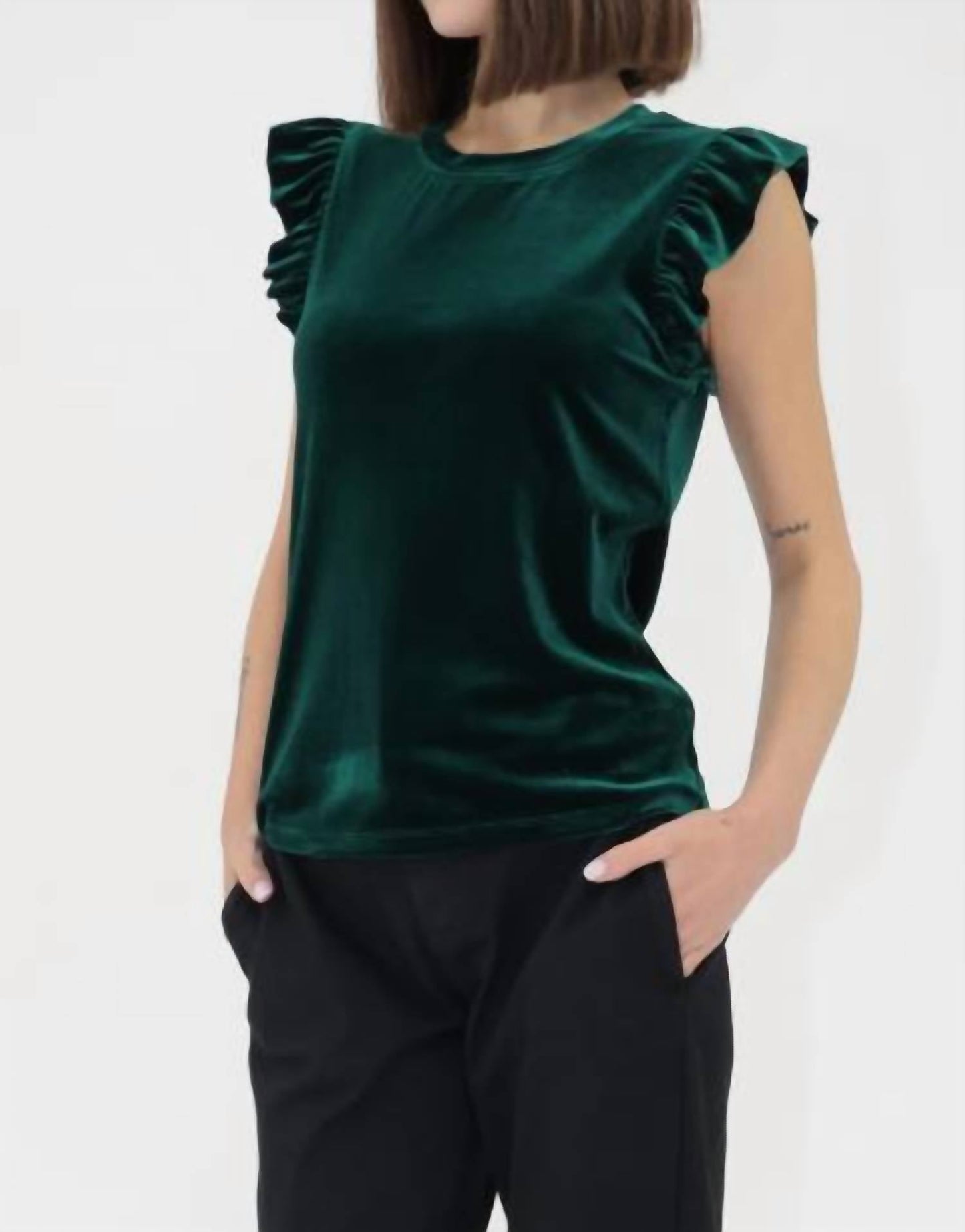 Another Love - North Velvet Ruffle Top