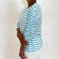 Elliott Lauren - Stripe Ruched Sleeve Tee