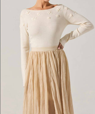 Astr - Bluma Embroidered Boatneck Sweater