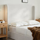 Caron Upholstered Wingback Bed with Adjustable Base Bundle Set, Queen Size