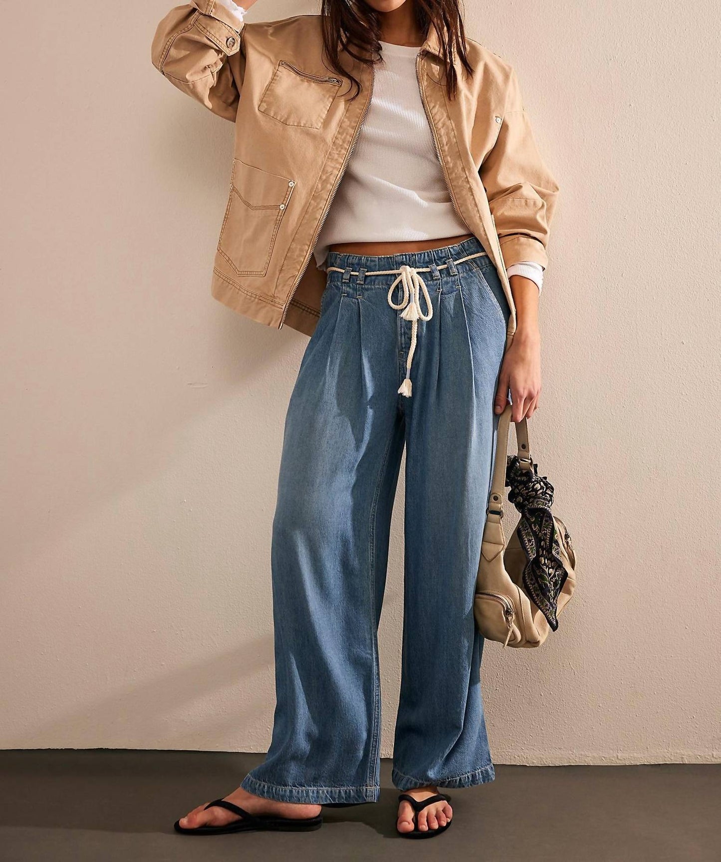 Free People - Dakota Cinched Waist Pull On Jeans