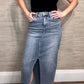 Risen - High Rise Front Open Maxi Skirt