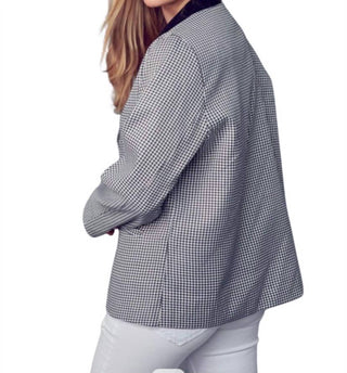 &Merci - Contrast Lapel Collar Houndstooth Blazer