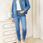 Double Take - Leopard Floral Distressed Jacket