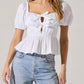 Astr - Bow Front Peplum Top