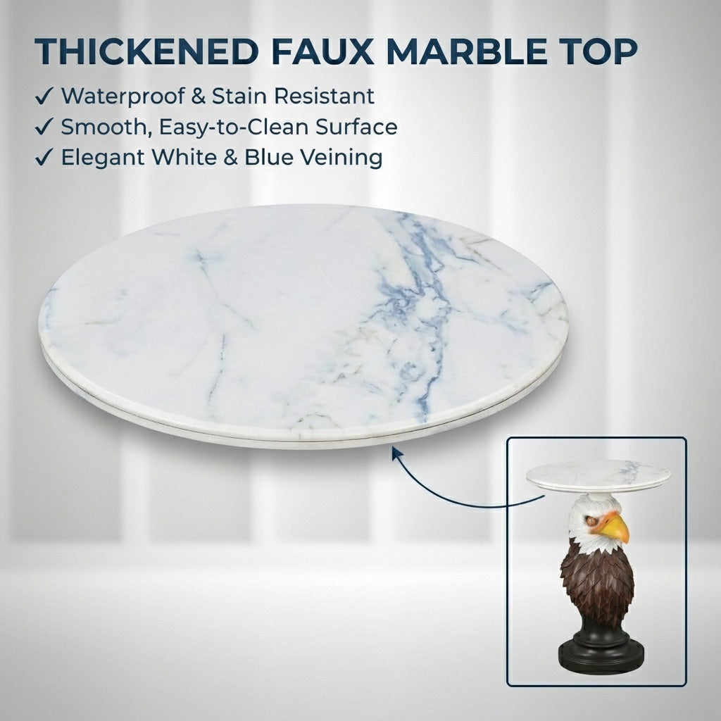 Eagle Head Accent Table Animal Statue End Table