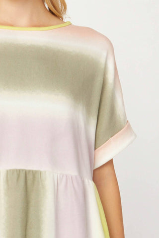 Entro - Rainbow Peplum Top