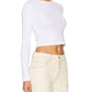 Enza Costa - Supima Baby Rib Long Sleeve Cropped Top