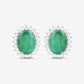 2.66 Carat Genuine Zambian Emerald and White Diamond 10K White Gold Earrings