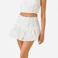 Baby Pink - Lilian Eyelet Strapless Top And Skirt Set