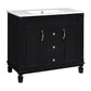 Bathroom Vanity With Top Sink, Basin On Cabinet With 2 Soft Closing Doors And 2 Drawers