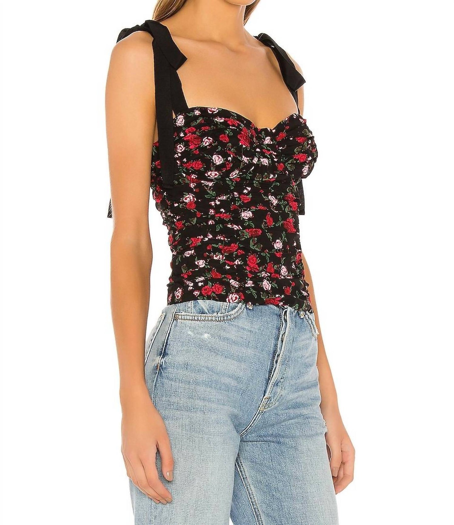 For Love & Lemons - Tainted Floral Corset Top