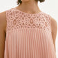 Joseph Ribkoff - Lace Chiffon Pleated Trapeze Midi Dress