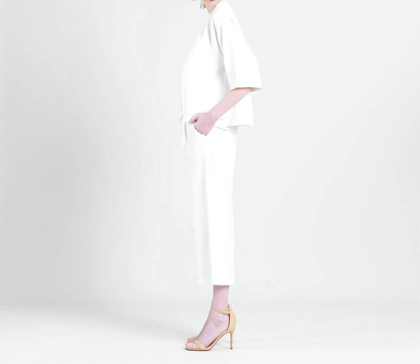 Clara Sunwoo - Linen Knit - Hi-Low Pocket Cardigan Jacket