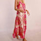 Molly Bracken - Scarf Print Satin Maxi Dress