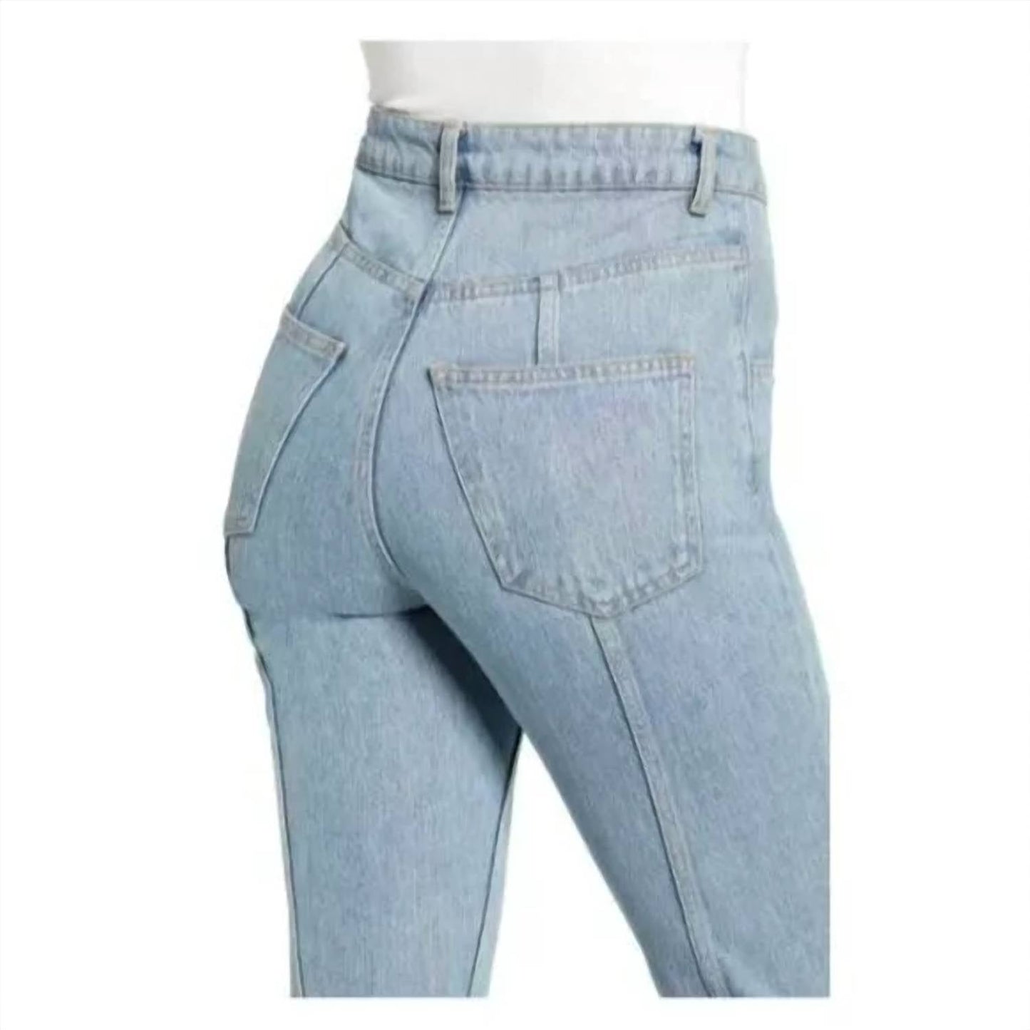 Topshop - Yoke Bleach High Rise Light Wash Mom Jeans