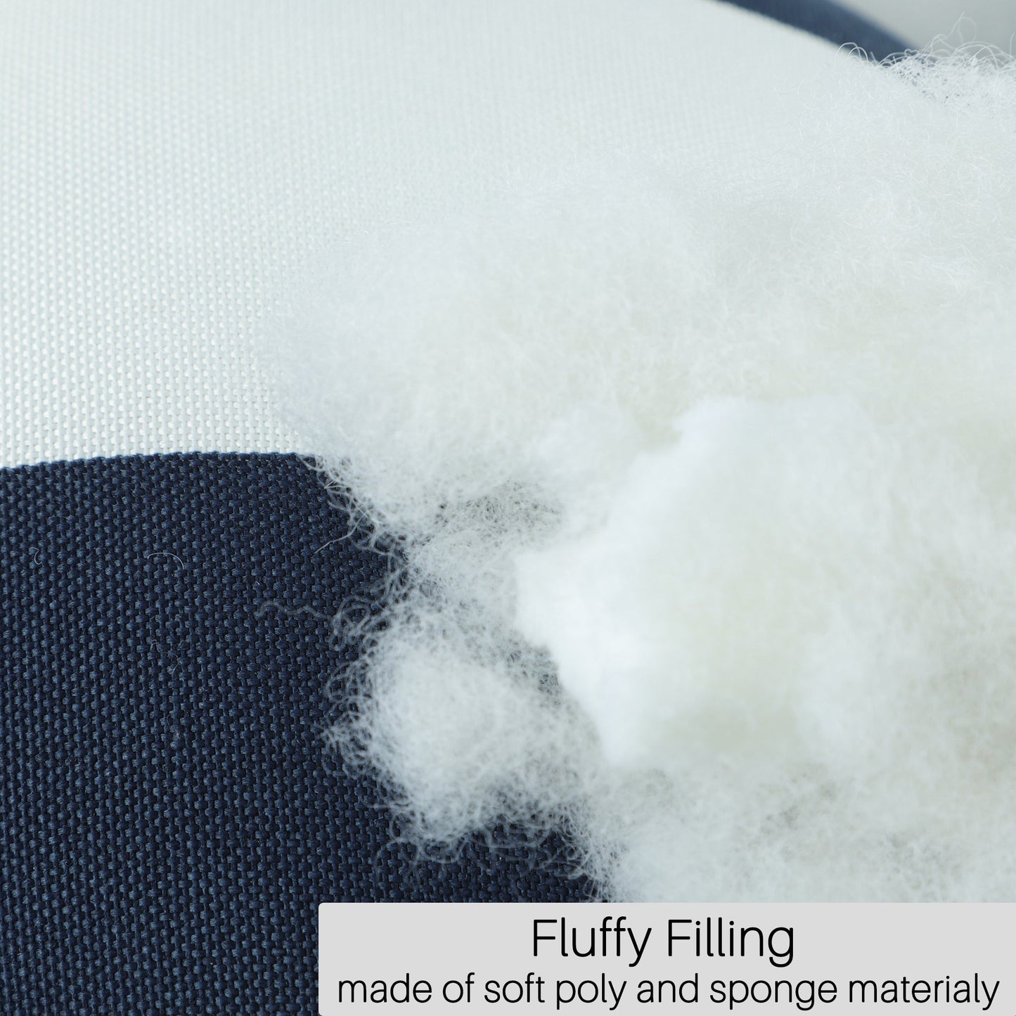 2-Piece High Back Chair Cushion Set, Navy Blue/White