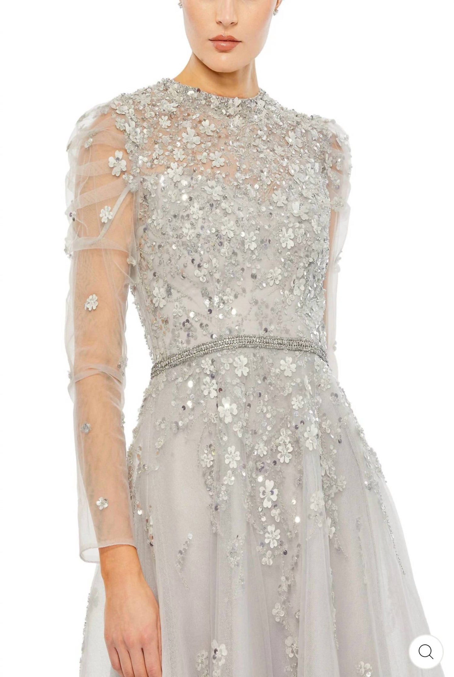 Mac Duggal - Jewel Neck Long Sleeve Dress