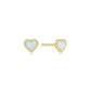 Eklexic - Women's Micro Opal Heart Studs Earrings