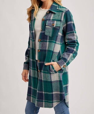 Bluivy - Women's Flannel Plaid Longline Shacket