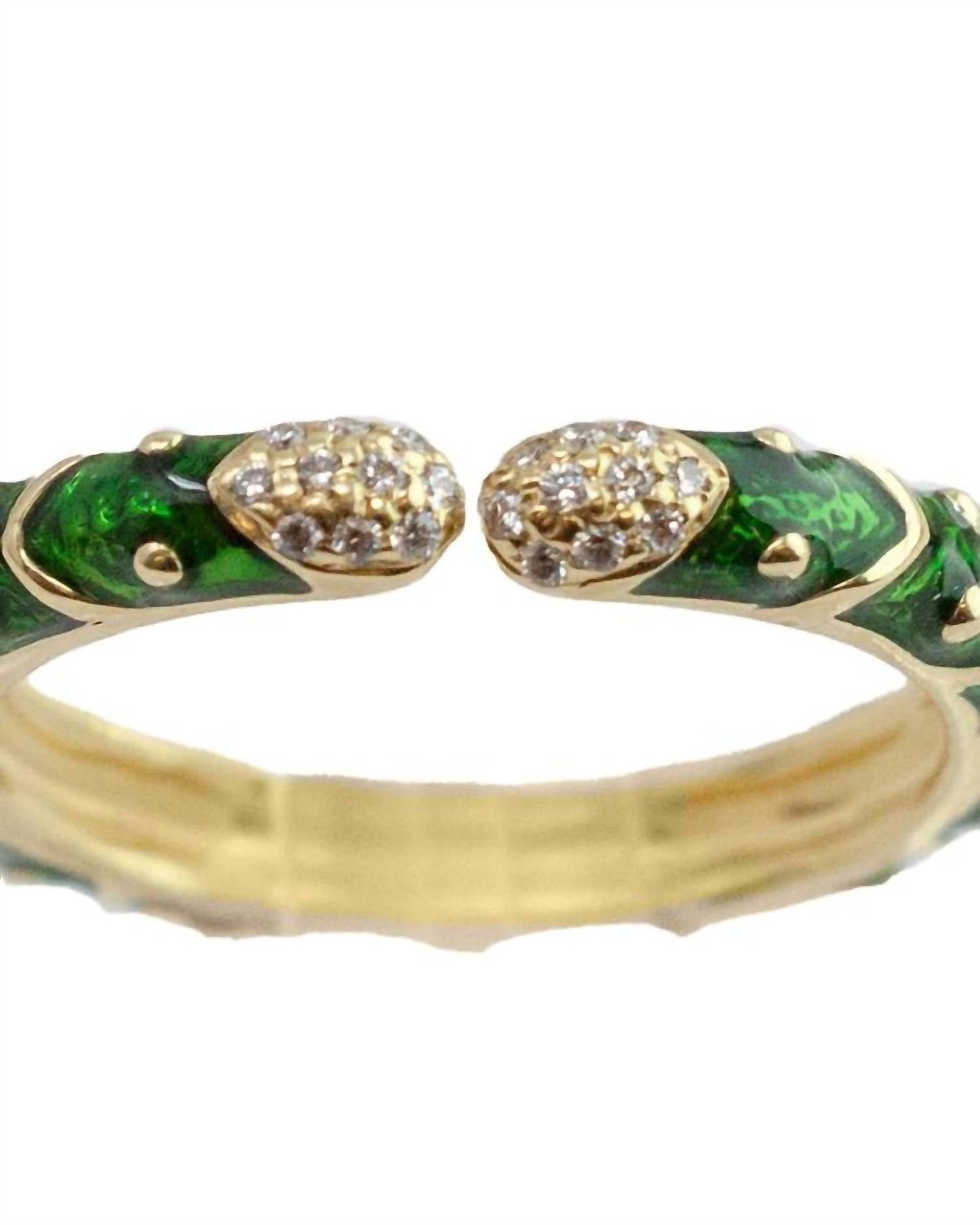 Hidalgo - Green Enamel Ring - Size 7