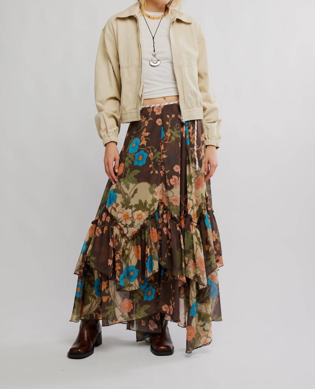 Free People - Palermo Villa Chiffon Maxi Skirt