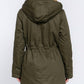 Active Usa - Fleece Lined Fur Hoodie Utility Jacket