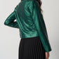 Joseph Ribkoff - Metallic Faux Leather Biker Jacket
