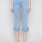Charlie B - Embroidered Cuff Cropped Jean