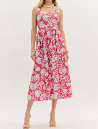 Entro - Floral Print Midi Dress