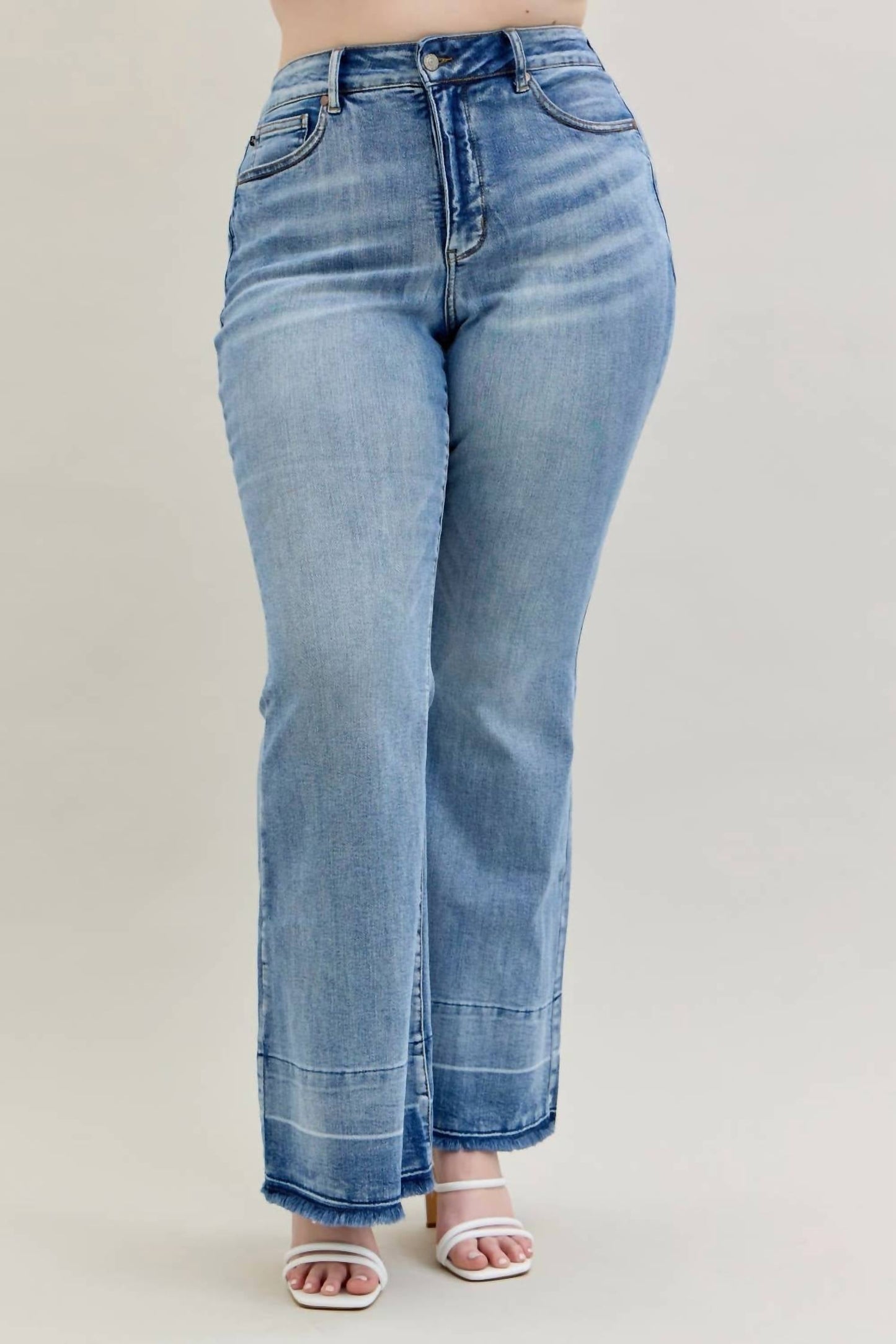 Judy Blue - Tummy Control With Release Hem Flare Jeans - Plus